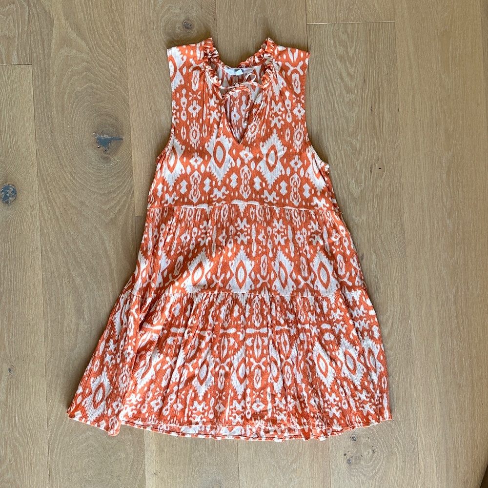 BB Dakota by Steve Madden Orange/Cream Dress, Small